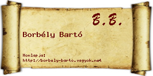 Borbély Bartó névjegykártya